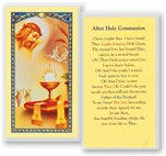 Before and after Holy Communion prayer holy card - laminated