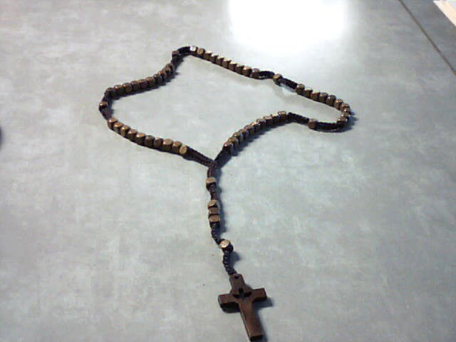 Holy Spirit brown wood Rosary