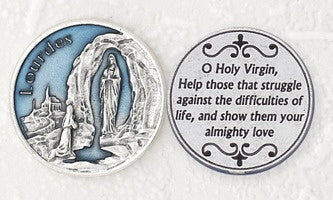 Our Lady of Lourdes pocket token in color