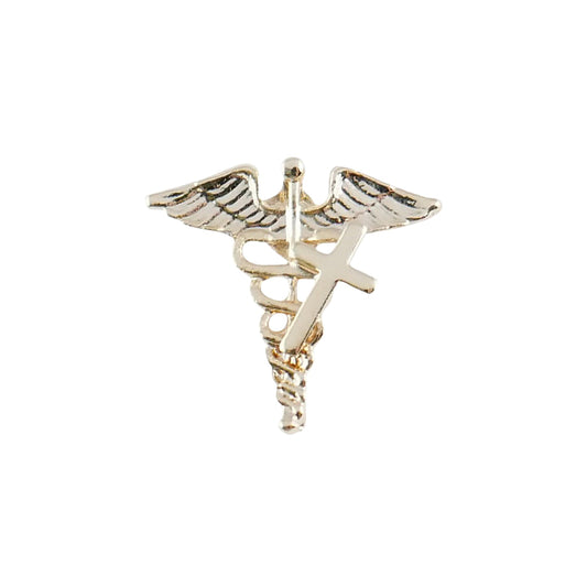 Medical Symbol (caduceus) with Cross - Lapel Pin