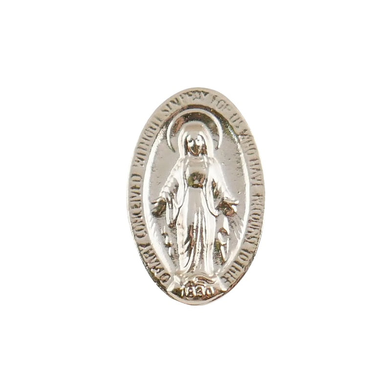 Miraculous Medal Gold Tone Lapel Pin