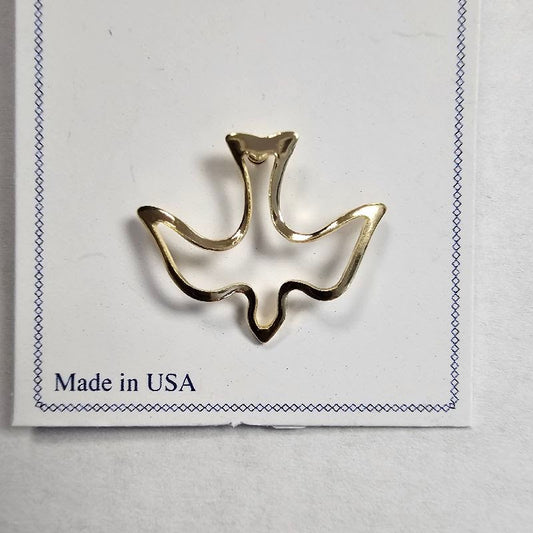 Holy Spirit Dove Outline Lapel Pin (Gold-tone or Silver-tone)