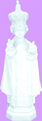 24" Infant of Prague White Outdoor Statue