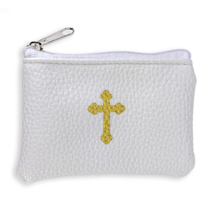 Rosary Case Leatherette with Gold Stamped Cross Image