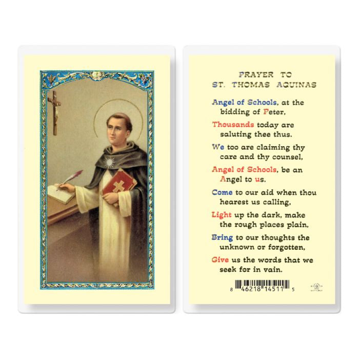 Prayer to St. Thomas Aquinas Holy Card