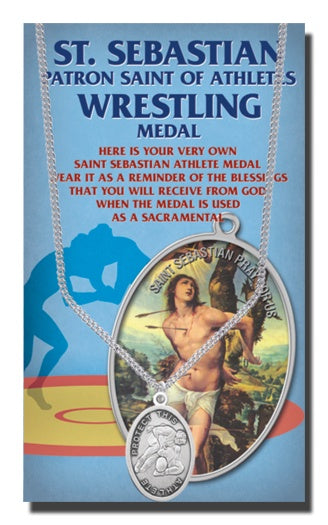 OVAL ST. SEBASTIAN MEN'S WRESTLING MEDAL