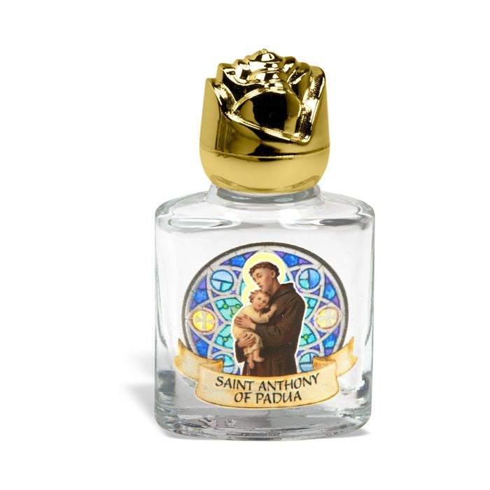 St. Anthony Glass Holy Water Bottle