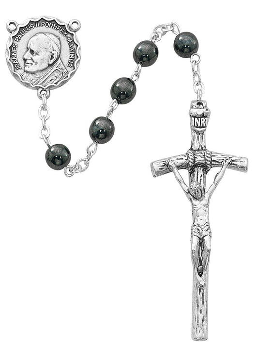 Hematite Bead, St. John Paul II Papal Rosary