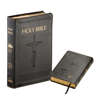 Fireside Bible: Catholic Companion Edition, Librosario Classic in Black - NABRE