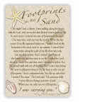 Footprints in the Sand metal holy card