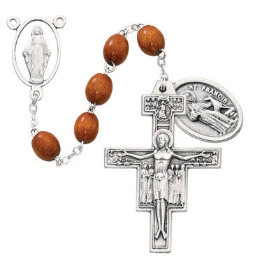 7 DECADE FRANCISCAN CROWN WOOD ROSARY