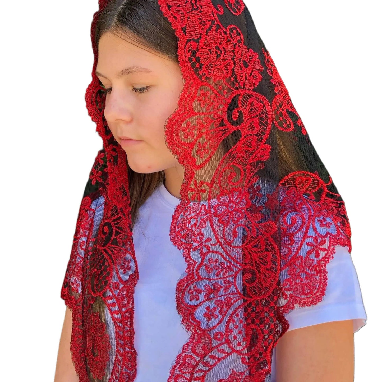 St. Catalina Thomas, Church Veil - RED