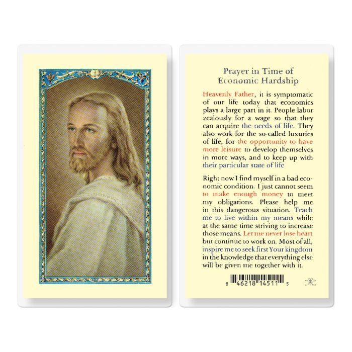 Prayer in Time of Economic Hardship Holy Card