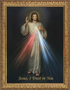 8 x 10 inch Divine Mercy in ornate gold frame