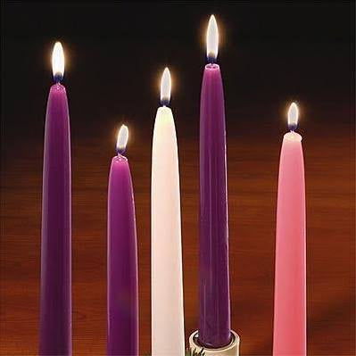 Advent Candle Set 5, 10 x 0.75"