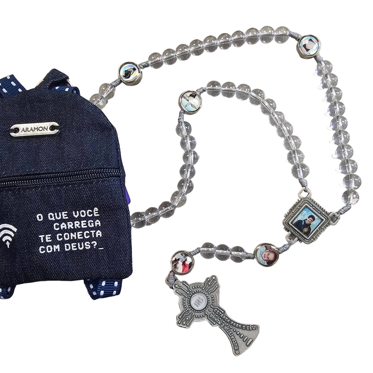 St. Carlo Acutis, The Programmer, Rosary Set with Backpack Pouch