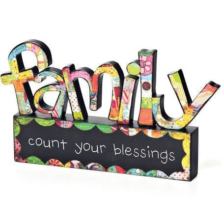 Family - Count your blessings standing plaque