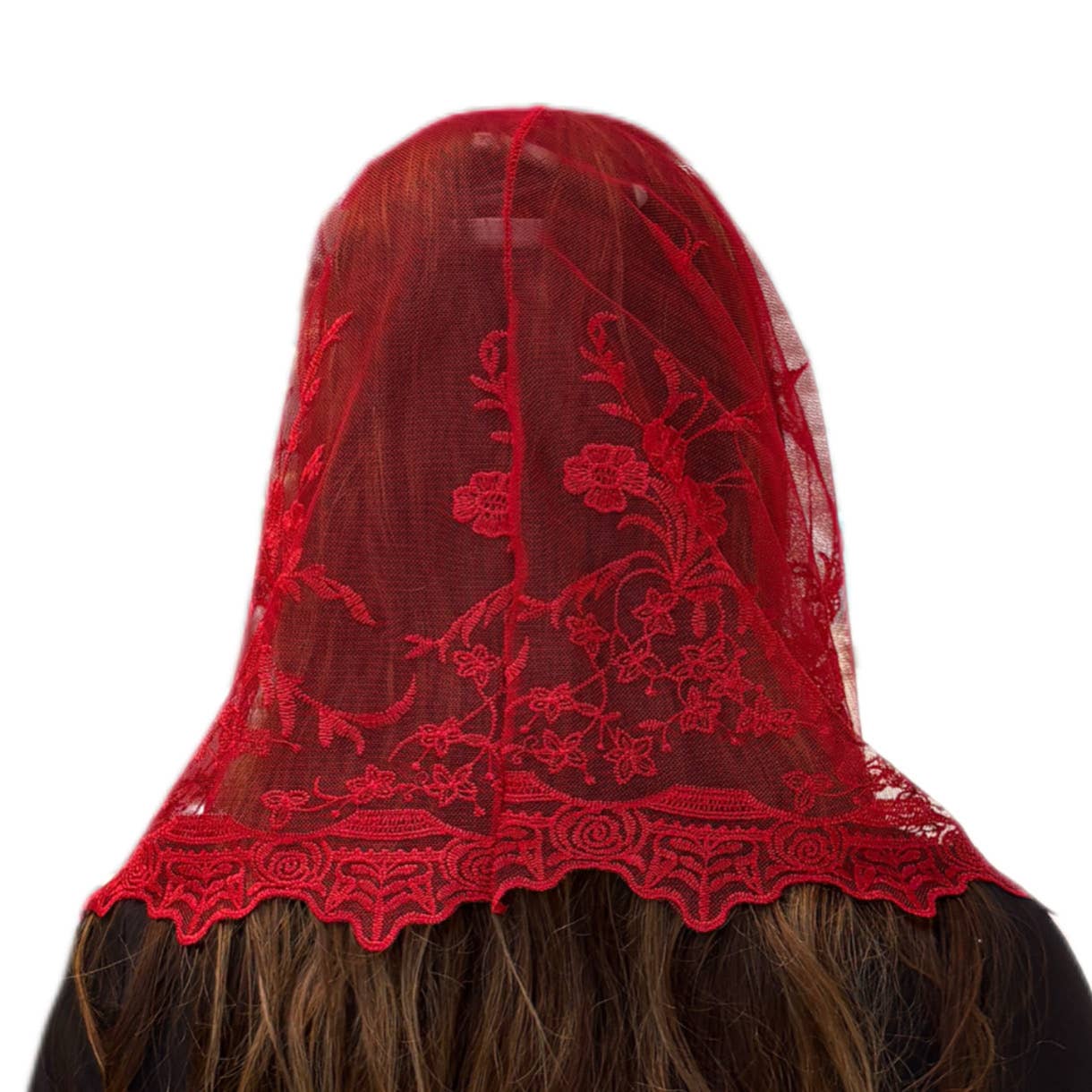 Red Veil Mantilla - St. Veronica Infinity Veil