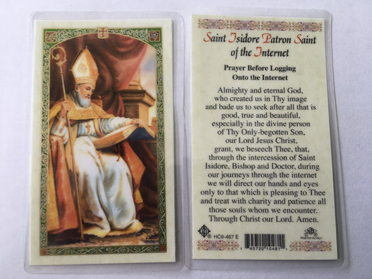 St. Isidore - Prayer Before Logging Onto the Internet - Holy Card