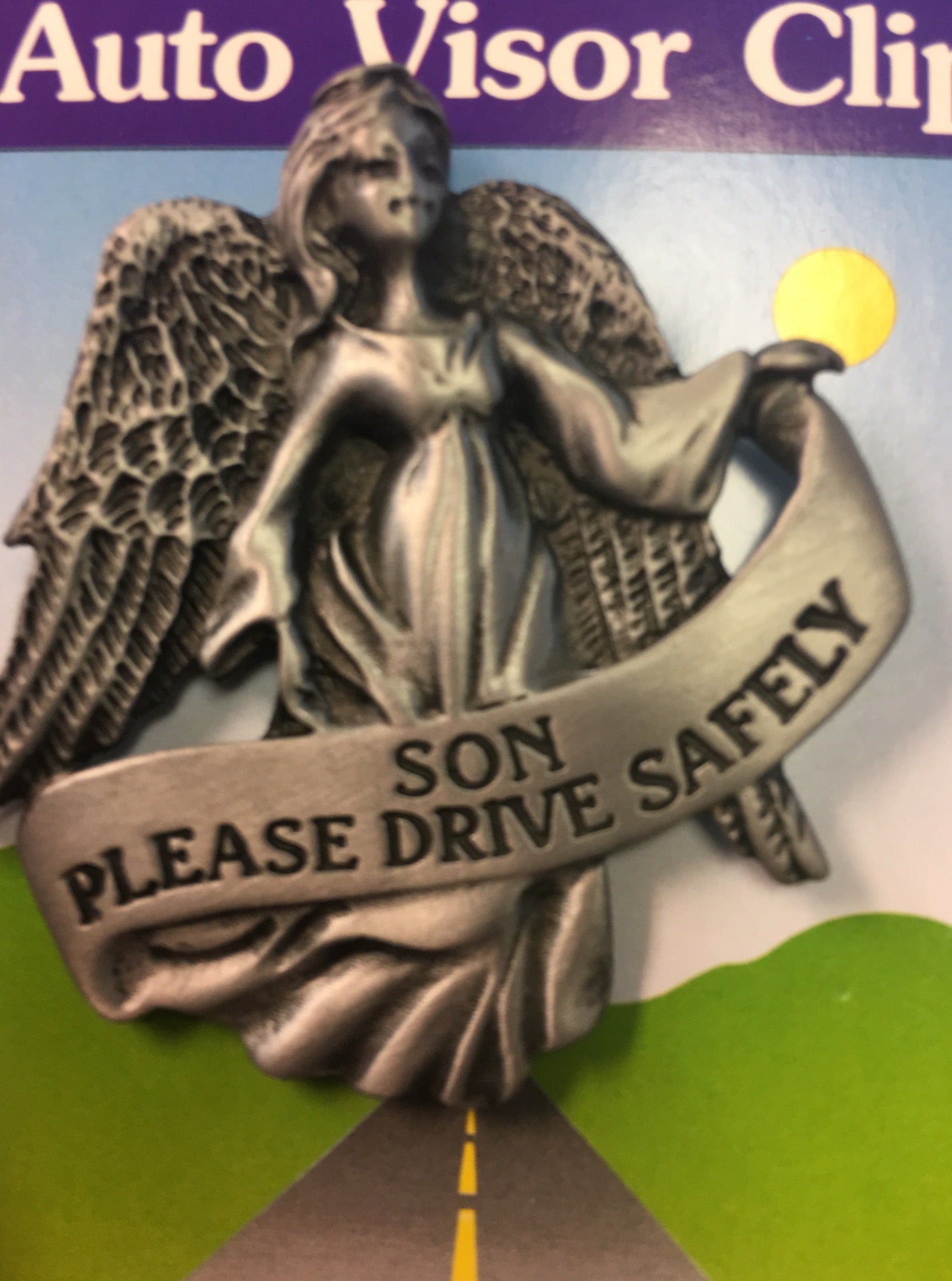 Visor Clip Angel With Banner 