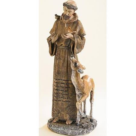 St. Francis - 12" Statue - "Lord, make me an instrument of your peace."