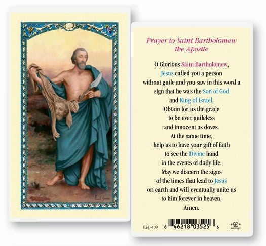 St. Bartholomew the Apostle - Holy Card