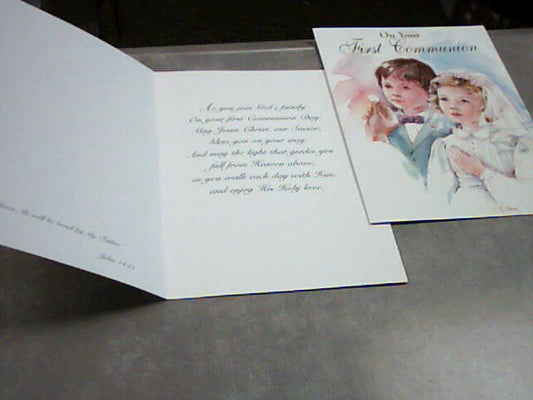 " On Your First Communion " Greeting Card