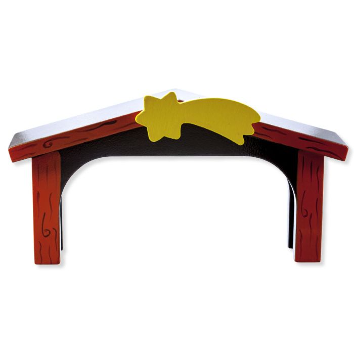 Simple Wood Stable for Nativity - 4"H (Stable Only)