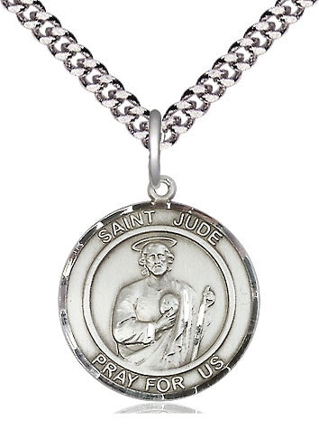 St. Jude - Round Patron Saint Series, Sterling Silver Medal (Size Variants)