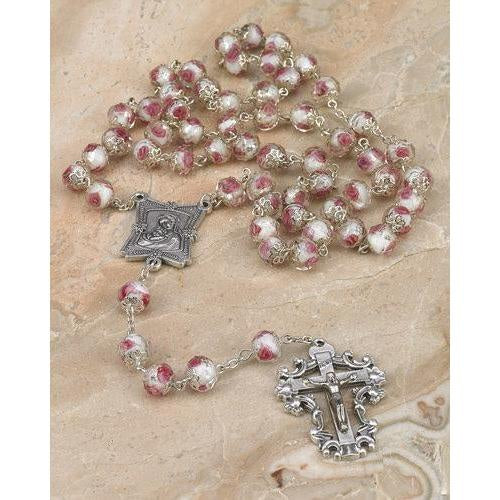 White Crystal Rose Rosary