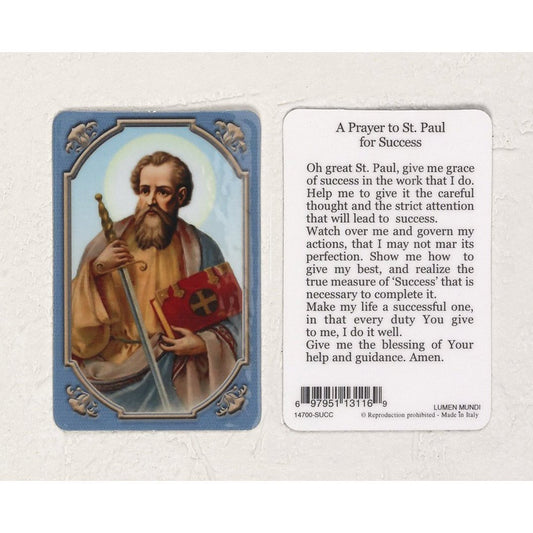 St. Paul Prayer for Success - Daily Inspiration Plastic Prayer Card