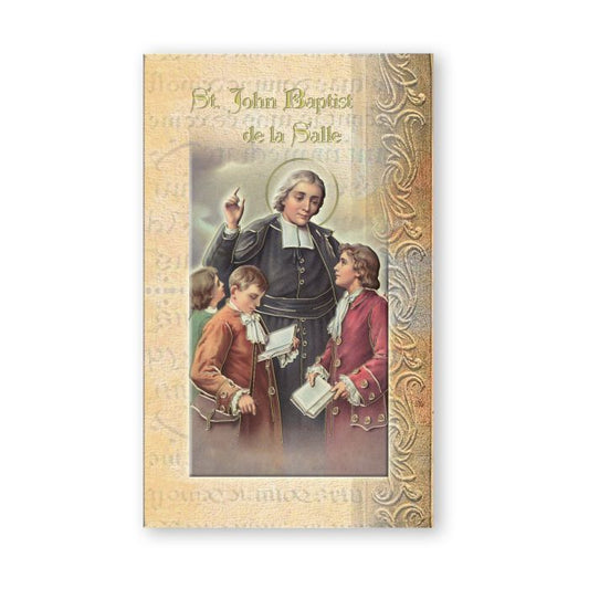 St. John Baptist de La Salle Prayer Folder and Biography