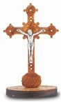 2.75'' Standing Lazsr Carved Wood Auto Crucifix