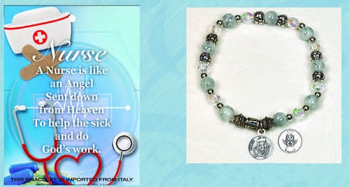 Nurse/Angel - Italian Stretch Bracelet with Prayer Card