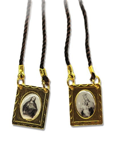 Metal scapular on cord