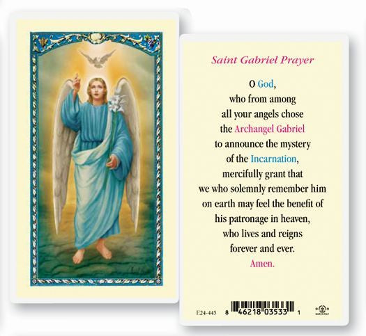 St. Gabriel Prayer Holy Card