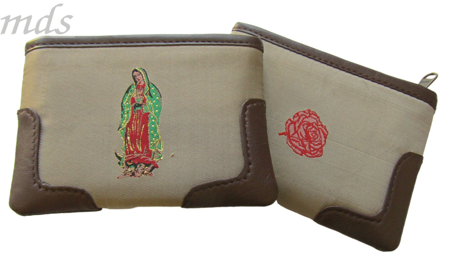 Tapestry & Trimmed Leather Our Lady of Guadalupe Rosary Case