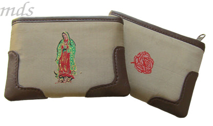 Tapestry & Trimmed Leather Our Lady of Guadalupe Rosary Case