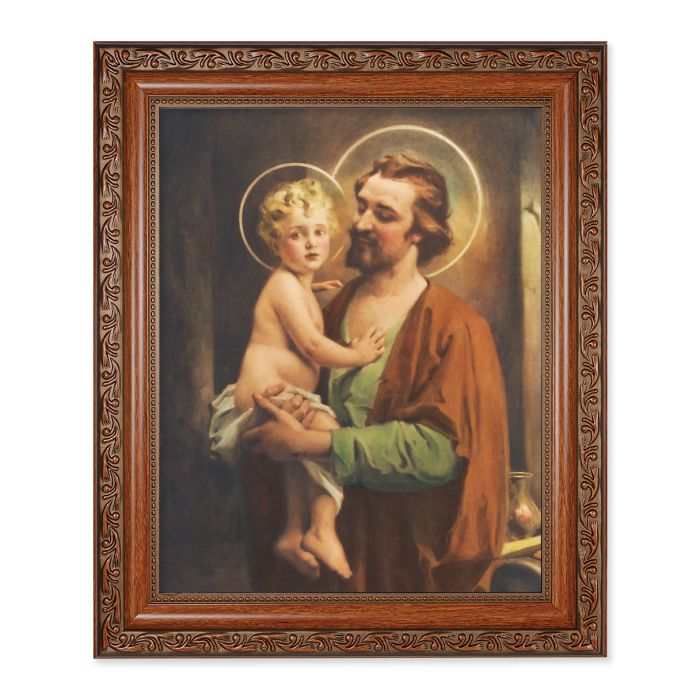 10" x 12" Ornate Wood Frame with an 8" x 10" Chambers: St. Joseph with Jesus Print