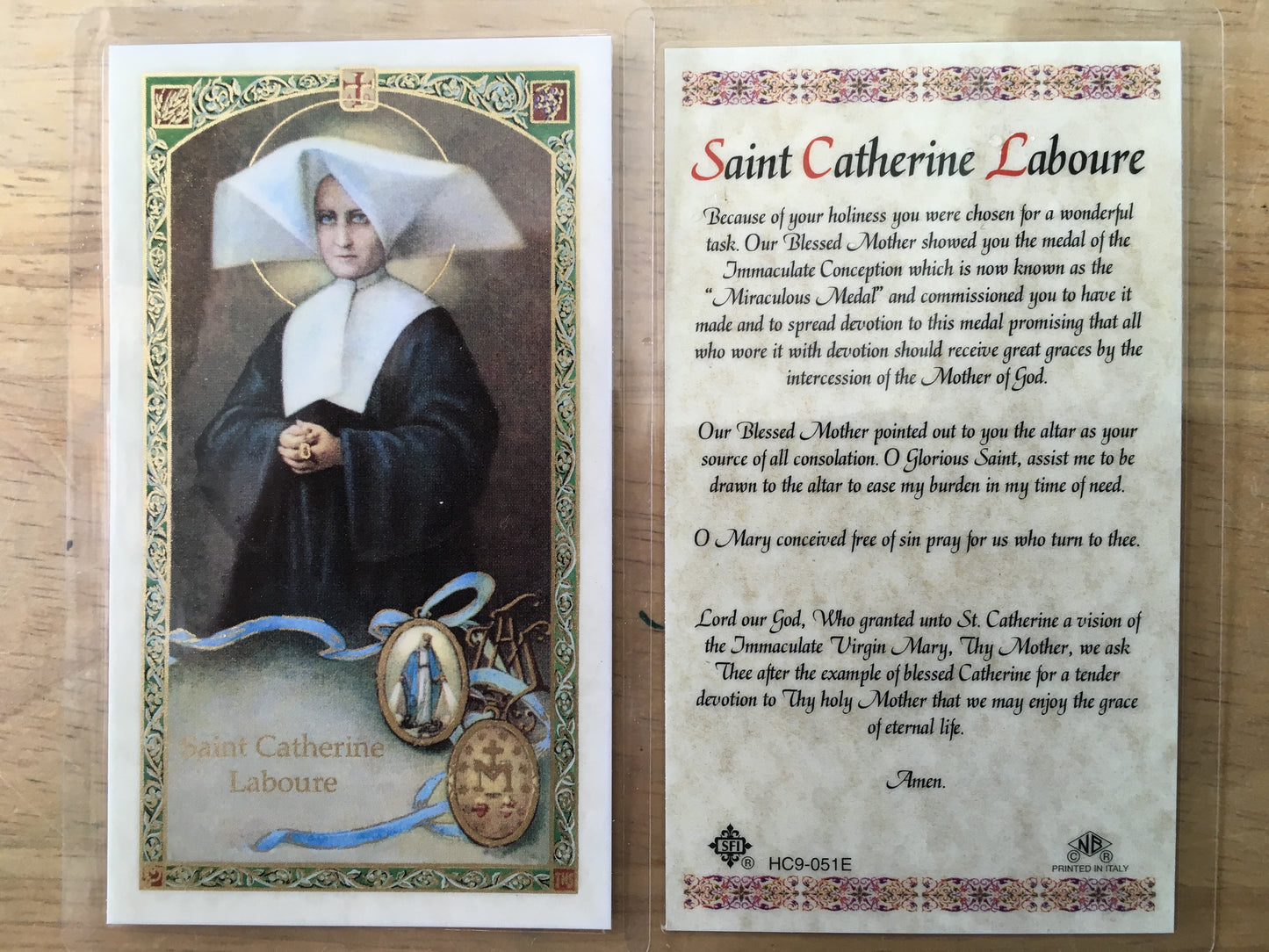 St. Catherine Laboure - Holy Card - SFI