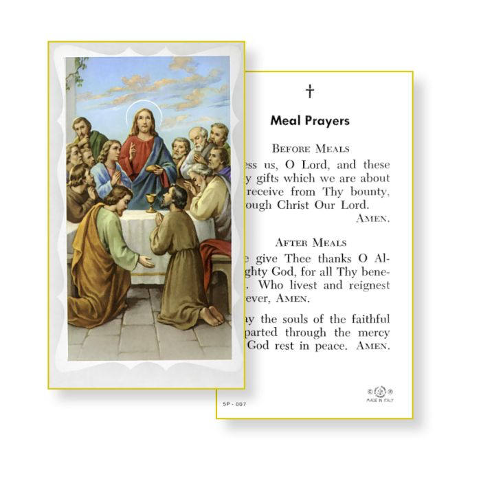 Meal Prayers Holy Card