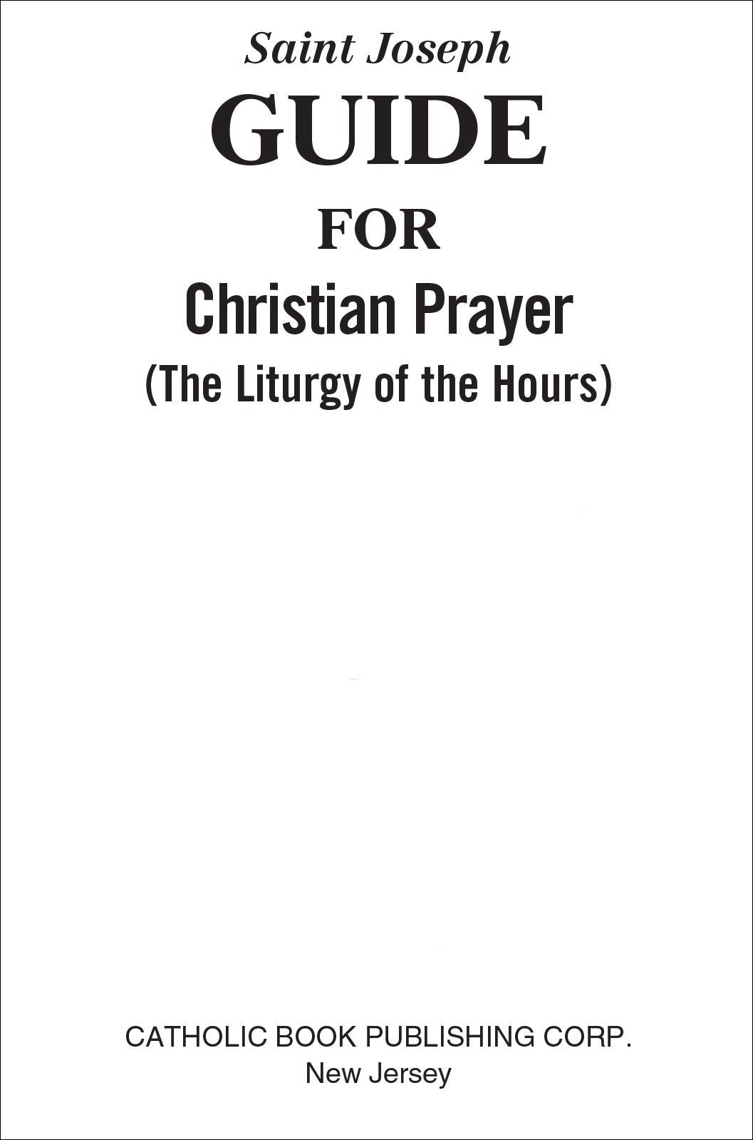 Guide for Christian Prayer (Liturgy of the Hours)