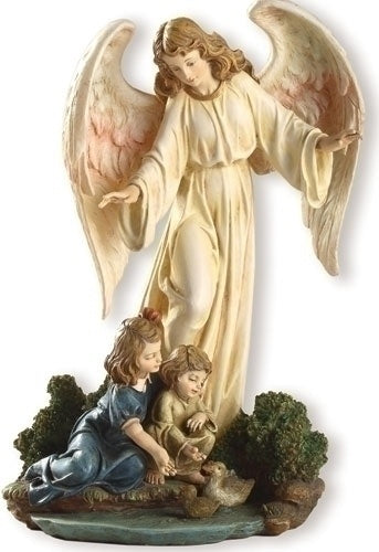 Guardian Angel with Children 8.5" Statue