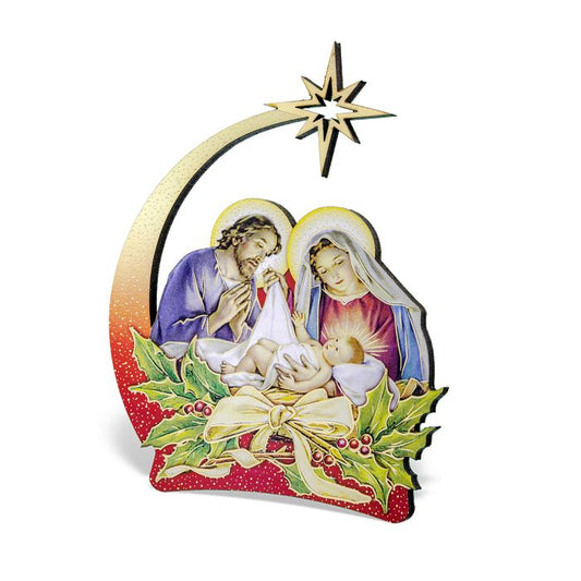 Holy Family with Star of Bethlehem, Christmas Tree Ornament - 2.5"