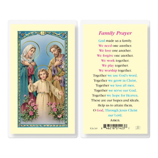 Family Prayer Holy Card