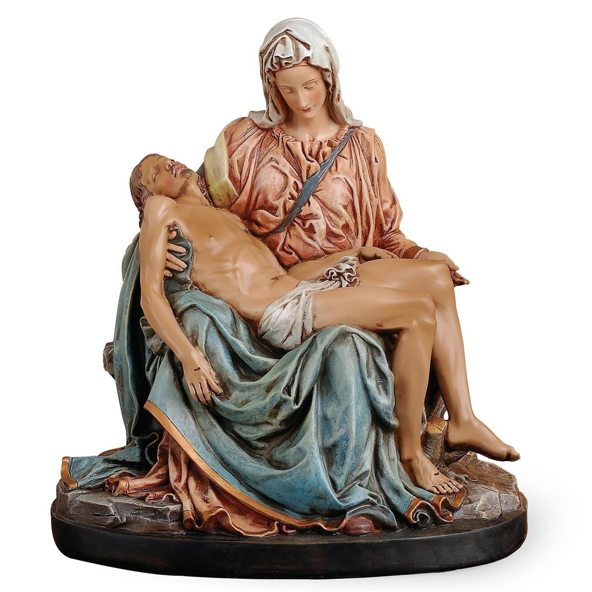 Fully Colored Pieta Figure, Renaissance Collection - 9"