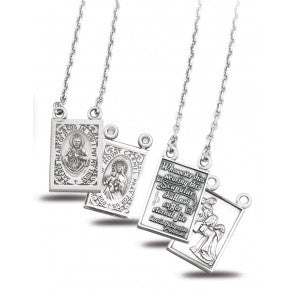 Sterling Silver Two Piece Double Sided Scapular Medals