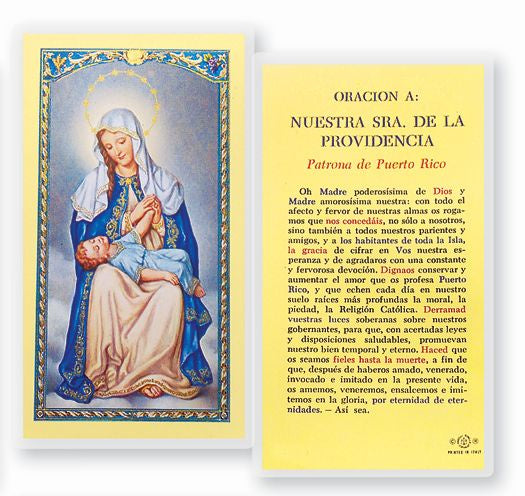 Oracion a Nuestra Senora de la Providencia Holy Card