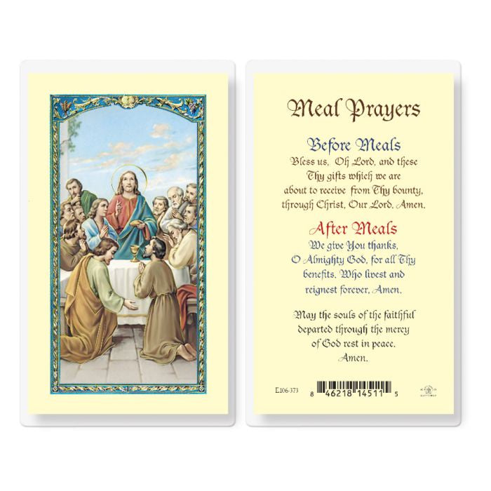 Meal Prayers Holy Card