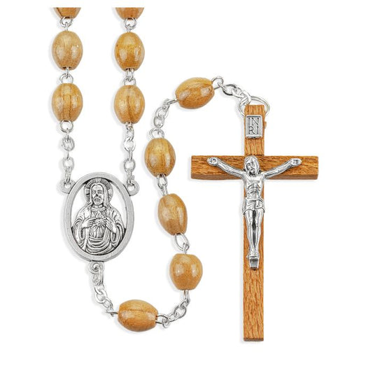 Genuine Olive Wood Bead Rosary